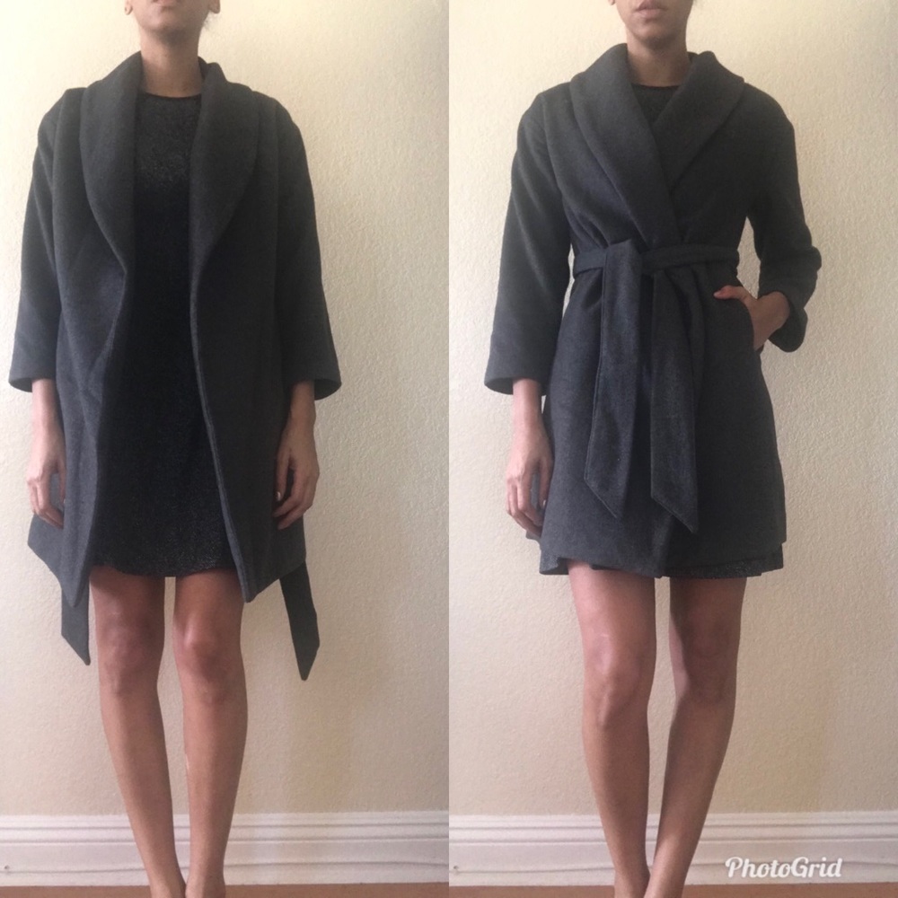 Grey H&M Wrap Coat